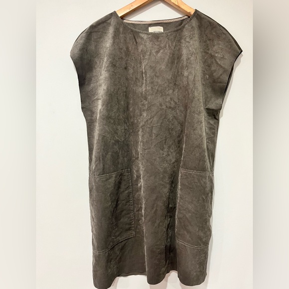 Aritzia Wilfred Free Nori Vegan Faux Suede Boxy Dress - Picture 1 of 6